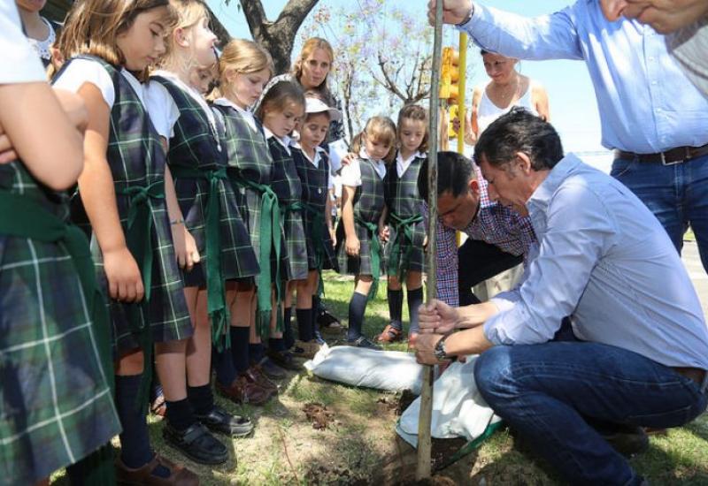 Plantación de árboles en la calle Uruguay	