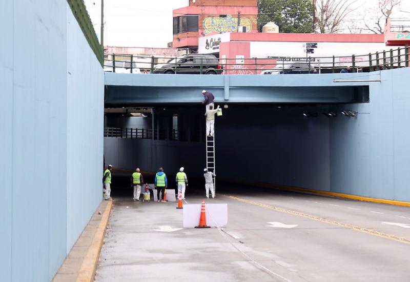 municipio de san isidro, tunel, boulogne, bajo nivel, mantenimiento, pintura