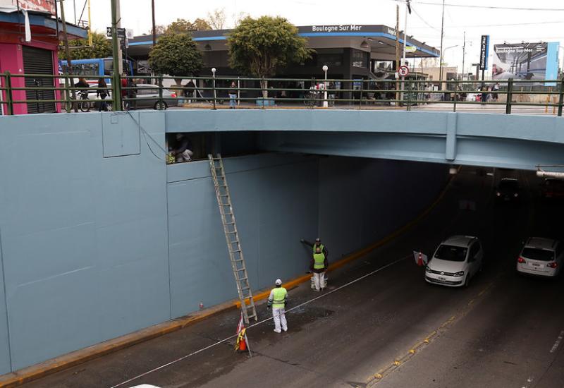 municipio de san isidro, tunel, boulogne, bajo nivel, mantenimiento, pintura