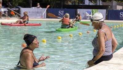 municipio de san isidro, puerto libre, adultos mayores, clases, natacion, rio