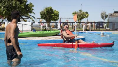 municipio de san isidro, tercera edad, puerto libre, kayak, pileta, verano, adultos mayores