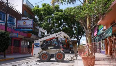 obra en avenida Avelino Rolón y Padre Castiglia, Boulogne.