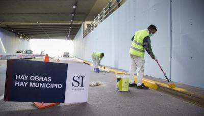 municipio de san isidro, tunel, boulogne, bajo nivel, mantenimiento, pintura
